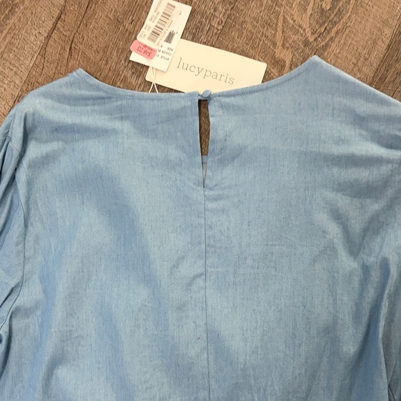 Lucy Paris Light Blue Bell Sleeve Blouse - Picture 5 of 5